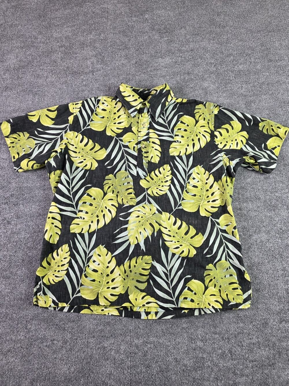 Vintage Ono And Co Hawaiian Shirt Size XL Birds Of Paradise Green Button Up